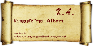 Kisgyörgy Albert névjegykártya