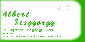 albert kisgyorgy business card