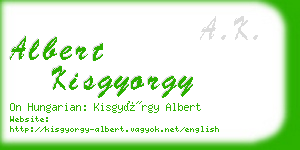 albert kisgyorgy business card